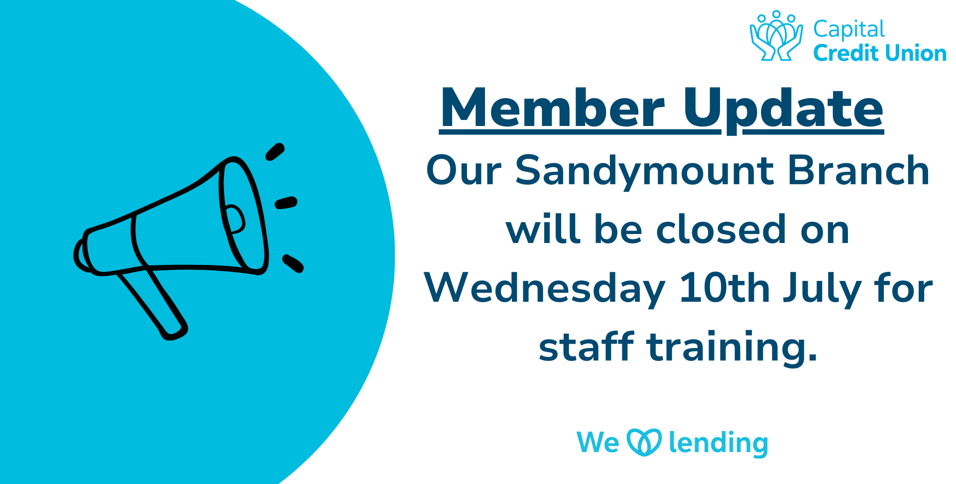 Sandymount Branch Closed 10th July